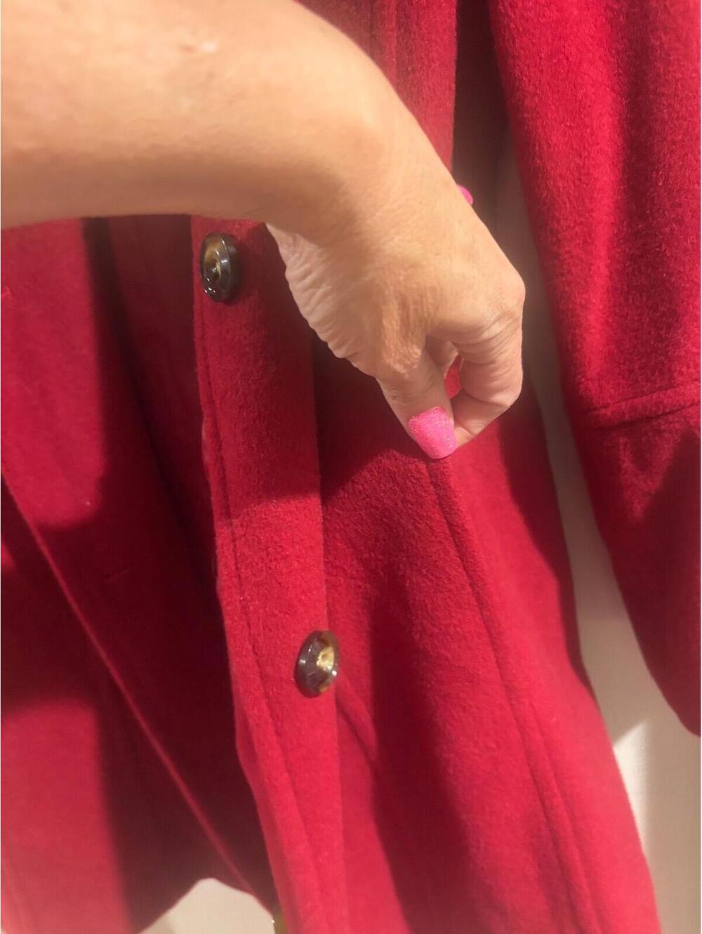 LONDON FOG RED WOOL BLEND COAT Y2K VIBES | WOMEN’S XL | PRELOVED - Picture 5 of 6